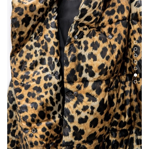 Zara Leopard water repellant puffer jacket coat - Picture 6 of 11